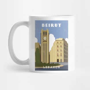 Beirut, Lebanon.Retro travel poster Mug